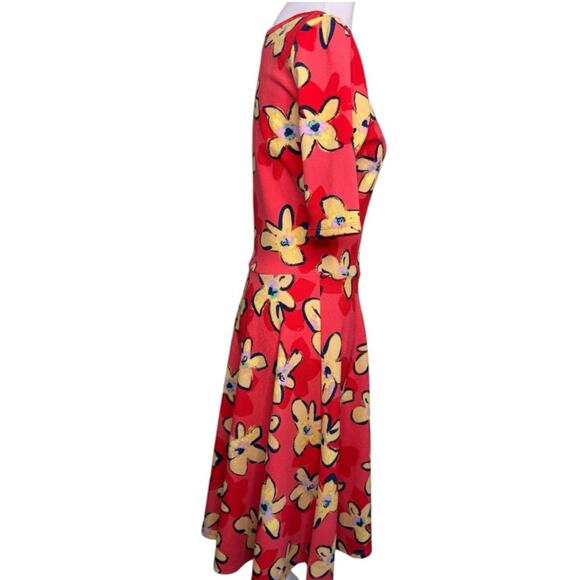 LuLaRoe Floral Orange Yellow Dress Size Medium - Picture 6 of 10